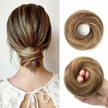 1/3 Pieces Bun Human Hair Messy Dount Hair Buns Updo Chignon With Elastic Hair Exension For Women Daily Slouchy Hair Accessories