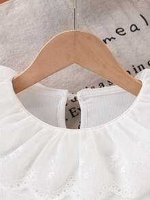 Girls Cute Floral Peter Pan Collar Princess Blouse, Long Sleeve Elastic Pullover T-Shirt, Children Spring/Autumn Outerwear