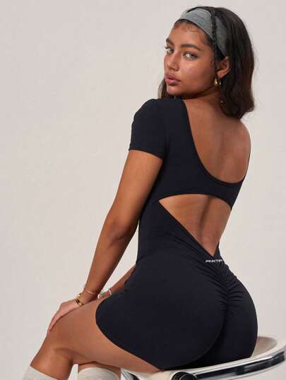 PinkTip "Convertible U-Neck Bodysuit With Built-In Tummy Control Shorts LaserCut Back Detail & UPF50+ Sun Protection 4-Way Stretch Moisture-Wicking Fabric For Gym, Beach & Streetwear"
