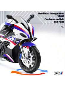 Collection 2025 - BMW S1000RR, modèle de moto en alliage moulé sous pression échelle 1:10, réplique de moto réaliste, objet de collection, jouet sonore et lumineux, décoration de maison, ornement de bureau - cadeau d'anniversaire, cadeau de Pâques, cadeau de fête, cadeau parfait, jouet, retour à l'école