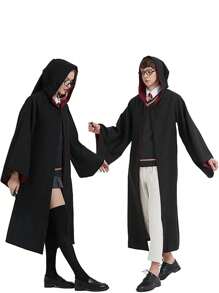 1 pieza Capa de mago encantado | Capa con capucha unisex para cosplay y eventos escolares Auténtica bata de bruja/mago | Disfraz de fantasía premium con capucha ajustable Capa mágica de género neutro | Conjunto de capa con capucha de hechicero para adultos | Atuendo de rol para convenciones de anime y Halloween