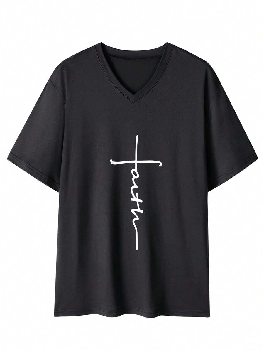 Men's Solid Color V-Neck Short Sleeve Casual T-Shirt, Simple & Fashionable Everyday Wear