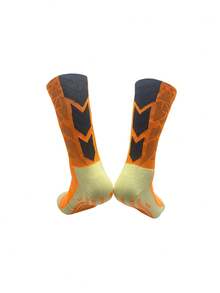 男式女式迷彩箭头足球袜透气运动硅胶防滑足球袜，秋季袜子