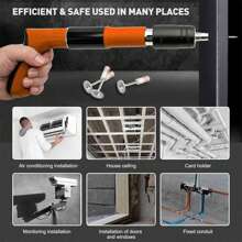 Manual Steel Nail 4 Gears Power Adjustable Wall Nail Guns,Concrete Nail Gun, Manual Steel Nail Gun,Wall Fastening Power Tools,Mini Nail Shooting Machine For Home DIY Woodworking Tool(No Nails) Tools