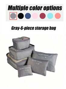6/1 Peça Conjunto de Bolsas Organizadoras de Viagem Dobráveis, Cubos de Embalagem Portáteis para Roupas, Roupas Íntimas, Cosméticos, Joias, Adequado para Bagagem, Mala, Armário, Quarto, Volta às Aulas, Férias, Essenciais de Viagem de Feriado
