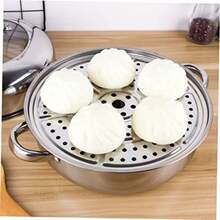 28CM Large Capacity Steamer Cooker Steam Pot Lids Household Vegetable Steamer Multi-Functional Soup Pot Kitchen Utensils - White - View 9