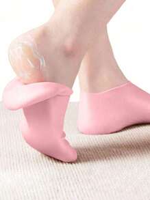 1/2 pares Juego de hidratación y alivio para manos y pies de silicona, hidratación intensiva, calcetines reutilizables de aloe vera, calcetines para spa nocturno, calcetines de gel antideslizante para talones, adecuados para mujeres y hombres con piel seca y pies ásperos, cuidado de los pies en casa, a usar con sus lociones y cremas favoritas