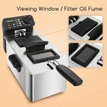 Aigostar 3 Litre Deep Fat Fryer With Viewing Window, 2200W Deep Fryer With Temperature Control, Easy Cleaning, Stainless Steel, Removable Oil Basket, Silver - Ushas - View 8