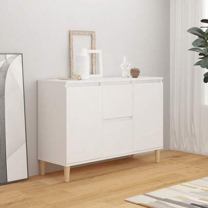 vidaXL Küchenmöbel Sideboard Weiß 101x35x70 cm aus Mehrschichtholz Modernes Sideboard Vielfältige Verwendungsmöglichkeiten, Esszimmer/Küche