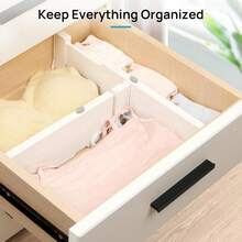 Vtopmart 6 Pack Drawer Dividers For Clothes, 4&#34; High 116&#34;-17&#34; Adjustable Expandable Dresser Drawer Organizer, Plastic Drawers Separators For Dresser, Baby Clothes, Underwear, Kitchen &Amp; Office Storage