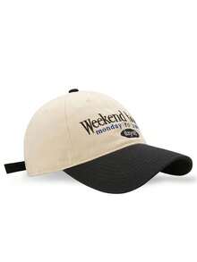 1件 有字母巴黎刺繡的時尚棒球帽，街頭風格