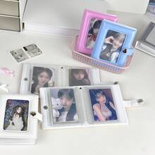 1pc 3-Inch Star Mini Photo Card Holder, 32 Pockets, K-POP Photo Card Holder, Celebrity Style Photo Collection, School,For School Supplies,Back To School