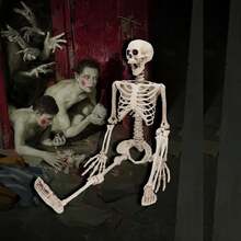 1pc Easter Skull Full Body With Movable Joints - Terrifying Outdoor/Indoor Decoration Suitable For Haunted Houses, Cemeteries, And Lawns - No Need For Batteries/Electricity, Easy To Assemble, Durable Movable Props Suitable For Weddings And Parties - Grey, With Realistic Weight Bearing Design, Durable Plastic Structure Large Garden Statue Outdoor