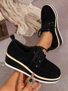 2025 Autumn New Thick Sole Platform Casual Shoes For Women, Fashion Elevator Shoes For Petite