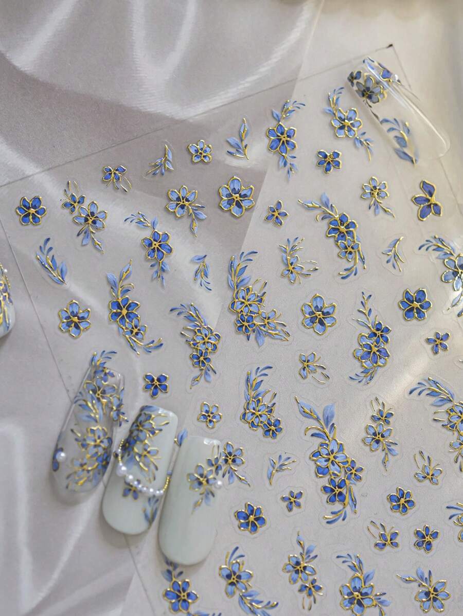 1 Stück 5D Nagelkunst Aufkleber, hochwertige Blumen Nagel Aufkleber zum Aufkleben, DIY Nagel Zubehör, Kleber für selbst gemachte Nägel, Nagel Aufkleber, Nagel Kunst Dekorationen, DIY Nagel Abziehbilder