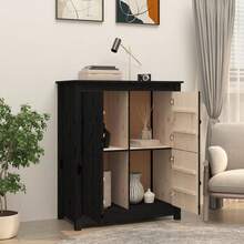 Küchenmöbel Sideboard Schwarz 83x41,5x100 cm aus massivem Kiefernholz Modernes Sideboard Vielfältige Verwendungsmöglichkeiten, Esszimmer/Küche