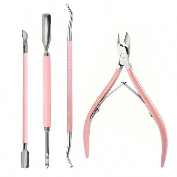Nail Enhancement Dead Skin Remover Push Scissors, Stainless Steel Cuticle Pusher Nippers Ingrown Corrector Tool Manicure Pedicure Care Kit