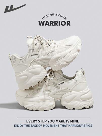 WARRIOR Warrior Comfortable Street Style Chunky Shoes For WomenSpring And SummerComfortable Running Shoes Modest Style Casual Yet Sleek Sneakers Applicable Throughout The Year Wear-Resisting All-Day Wear Training Sneakers