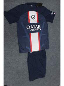 Conjunto de traje de fútbol del equipo Paris, incluye el mismo estilo que el traje de fútbol de Messi N.°10 de París. Personalizable con número, nombre y logotipo del equipo para hombres.