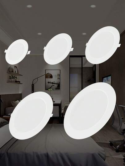 25W LED Recessed Downlight, 120° Beam Angle, Suitable For Shops, Corridors, Garages, AC220V, Indoor Ceiling Lamp For Living Room, Kitchen, Bedroom, Closet, High Brightness, No Flicker, Eye-Caring, Modern Decorative Lighting Fixture, SMD2835 Cool White, Optional 5W/10W/15W/20W