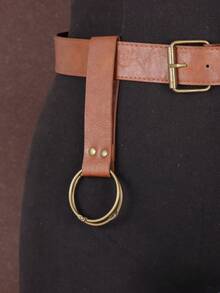 3 Peças Conjunto Cinto de Papai Noel em Couro PU Marrom com Bolsa de Cintura Vintage, Adequado para Fantasia de Natal, Pochete Cosplay