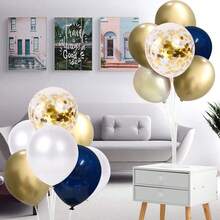 Pearl White And Gold Metallic Chrome Birthday Balloons For Celebration Graduation