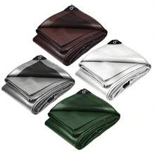 Sealed Transparent Waterproof Cloth - Suitable For Heavy-Duty Rain Shelter Covers On Terraces, Porches, Gardens, Chicken Coops, And Camping - Plastic Rain And Sun Protection, Outdoor Sunshade Waterproof Porch Cover, Heavy Duty Transparent Waterproof Cloth Strap Buckle - Plastic Snow Forest Design,