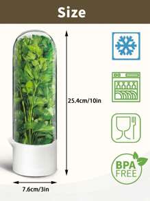 1/2/3pcs Refrigerator Herb Preserver, Refrigerator Herb Storage Container, Cilantro, Mint, Parsley, Asparagus Vegetable Preservation Jar, Keeps Vegetables Fresh For 2-3 Weeks
