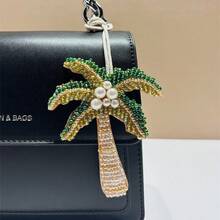 1pc Colorblock Studded Fashionable Elegant Chic Minimalist Cute Unique Interesting Plant Summer Coconut Tree Shape Coconut Tree Graphic Backpack Shoulder Bag Crossbody Bag Tote Bag Underarm Bag Cosmetic Bag Other Storage Bag Pendant Car Charm Keychain Belt Hanger Luggage Tag Identification Pendant Suitable For Couples, Best Friends, Students, Men, Women, Office, Commute, Daily, Date, Holiday, Outdoor, Travel, Business Trip, Suitable As Girlfriend, Mom, Birthday Gift