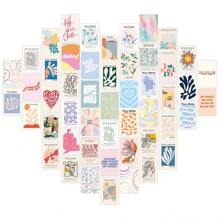 50 件/套丹麦柔和风格海报、柔和风格丹麦房间装饰、马蒂斯墙面艺术房间装饰图片、学院风墙面拼贴套装，适用于卧室装饰、宿舍照片、墙壁、房间装饰，适合所有人的家居装饰、墙面装饰、墙贴、贴纸、客厅装饰 - 彩色 - 查看 6