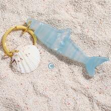 可爱海洋主题钥匙扣，海马、海星、虾、贝壳装饰，简约设计，适合暑假、上学、汽车等场合，哥特风、Y2K风格，圣诞节礼物，可作包包挂饰，送给老师、朋友、姐妹的礼物创意