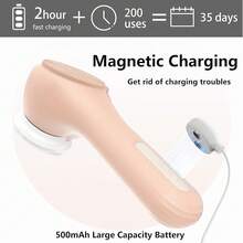 Vibrating And Rotating Face Scrubber, Waterproof Rechargeable Facial Cleansing Brush, 8 Modes Face Brush For Exfoliating And Massaging, For Removing Blackhead(Matte Black) - 粉色 - 查看 6