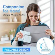 [Only Supports Wireless Headphones With Wireless Charging Function]3 In 1 Charging Station Compatible , Wireless Charger Compatible With 16 15 14 13 12 11 X Pro Max & Apple, Wireless Charging Station For Air-P Ods 4 3 Pro, Foldable Chargers With LED Light, Portable 3 In 1 Fast Wireless Charger, 15W  Foldable Wireless Charging Station Suitable For 15 14 Pro Max 13 12 11, For 3 2 Pro Multiple Devices - 藍色 - 查看 8