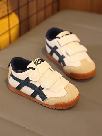 1 Pair Infant/Toddler Kids' Soft & Comfortable Leather Patchwork Sports Shoes, Round Toe Anti-Kick Design, Durable Sole, Fashionable Casual Sneakers Suitable For Baby Boys/Girls, Everyday Wear, Autumn/Winter