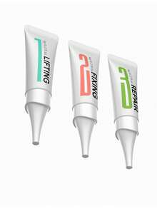 BLACKWINGS 3pcs Set: 6g Eyelash Perming Solution, Silicone Eyelash Curler, Eyelash Lift Rod, Makeup Beauty Tools, Reusable Eyelash Lift Pads - White - View 5