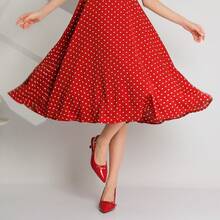 Red Kitten Heels For Women Slingback Low Heels Pointed Closed Toe Pumps With Buckle Women's Pumps Shoes - 紅色 - 查看 6