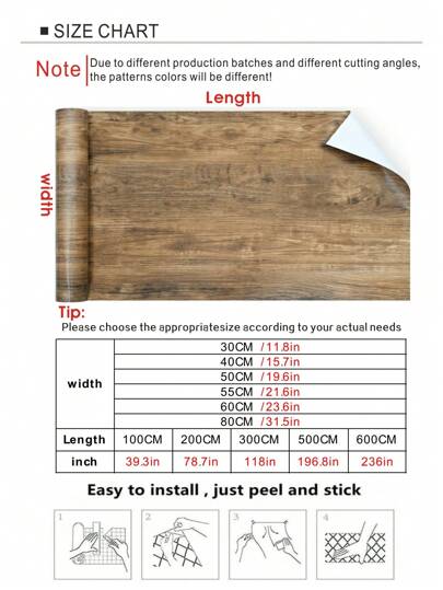 Roll Contact Paper Wood Wallpaper Distressed Grain Rustic Peel Stick Waterproof Self Adhesive Removable Look Brown, Renovation Stickers Wand Panels, Paper, Wallpapers, ation Items Refresh Your Home, Festival Birthday Graduation view 7