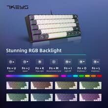 60% Compact Wired Keyboard, 61 Keys Membrane Keyboard, RGB Backlit, Mini Portable Office Computer Keyboard For Windows Tablet And Laptop, White And Grey - G61-white Gray - View 7