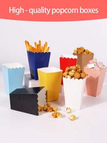 100/48/36/24/12PCS/1PCWhite Popcorn Boxes, 2 X 4.5 X 3 Inch Mini Popcorn Boxes For Movie Night DecorationsChristmas / Halloween