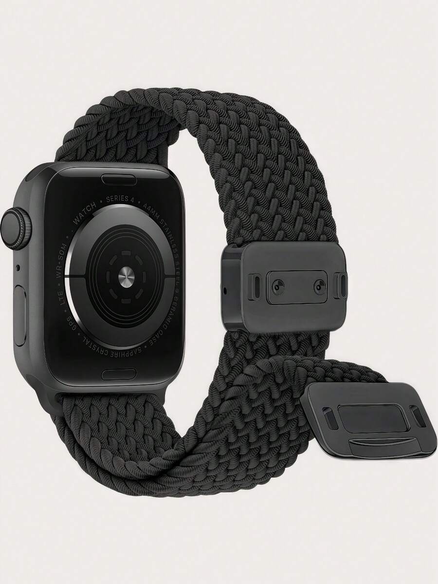 升级款磁吸编织弹力表带，带磁吸表扣，兼容 表带 38mm 40mm 41mm 42mm 44mm 45mm 46mm 49mm 男女款，柔软尼龙运动单圈表带，兼容 Series 11 10 9 8 7 6 5 4 3 Ultra 3 2 1 SE