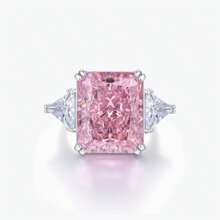 Dissoo 1 pezzo Anello in argento sterling 925 placcato rodio con fiore di ghiaccio rosa quadrato in zirconia, montatura a 4 griffes, gioiello di alta qualità per donna adatto all'uso quotidiano, regalo raffinato per anniversario, compleanno, laurea, rientro a scuola, regalo di coppia, disponibile in 2 colori