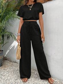 Lady's Comfortable Vacation Work Uniform For Casual And Fashionable Wear - 黑色 - 查看 5