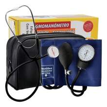 Aparelho De Medir Pressão Arterial Manual Com Estetoscopio - Azul - Visão 2