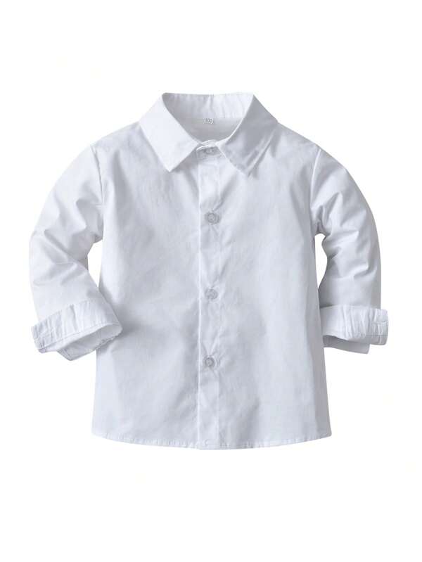 Camicia bianca a maniche lunghe per ragazzi, camicia da uniforme per primavera/estate, camicia intima formale per autunno/inverno