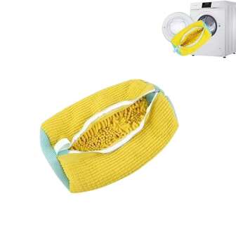 שקיות כביסה לנעליים למכונת כביסה, שק כביסה לנעליים 1pc, שק כביסה למכונת כביסה ומייבש, שקיות כביסה רב פעמיות למכונת כביסה (צהוב)