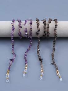 1 件不对称天然石防滑眼镜链（可调节）女士眼镜配件 - 彩色 - 查看 29