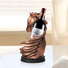Bazargame Bottle Holder Horse Statue Resin Wine Storage Display Rack 17 * 30cm Wine Rack Spray Painting Modern Display Shelf Single Bottle Rack For Countertop Classic Gift Display Decor Horse - Red - View 3