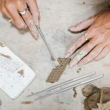 1件/5件/11件聚合物粘土工具套装、亚克力擀面杖、带粗环的粘土擀面杖、双头雕刻笔、耳环制作用品、珠宝制作配件、软陶工具 - 彩色 - 查看 11