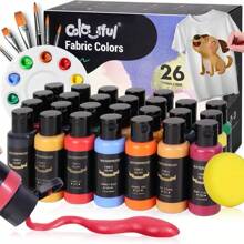 Ensemble de peinture tissu vibrante de 12 couleurs avec pinceaux, palette et planche à dessin - 12/24 couleurs, 12 ml/0,4 oz par tube, pigment riche, parfait pour les artistes, les artisans, les étudiants, les produits d'artisanat, la peinture sur vêtements, ensemble de peinture acrylique pour tissu
