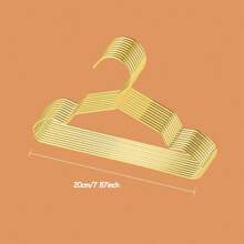 10pcs 15/20/25cm Gold Metal Plated Clothing Hangers For Children & Pets, Wardrobe, Closet, Bathroom, Store Decoration, All Season